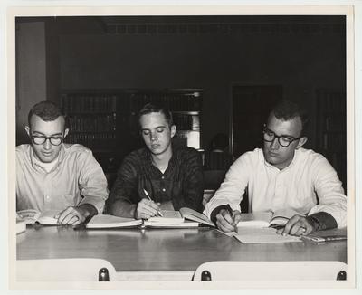 From the left:  Vice President A. D. Allbright's son; Frank Dickey Jr., President Frank Dickey's son; and Vice President A. D. Allbright's son.  Received by Public Relations in October 1961