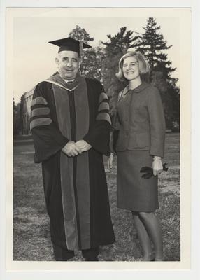 President Oswald and his daughter Elizabeth at Vassar College.  They were there for the inauguration of Alan Simpson, the seventh president of Vassar