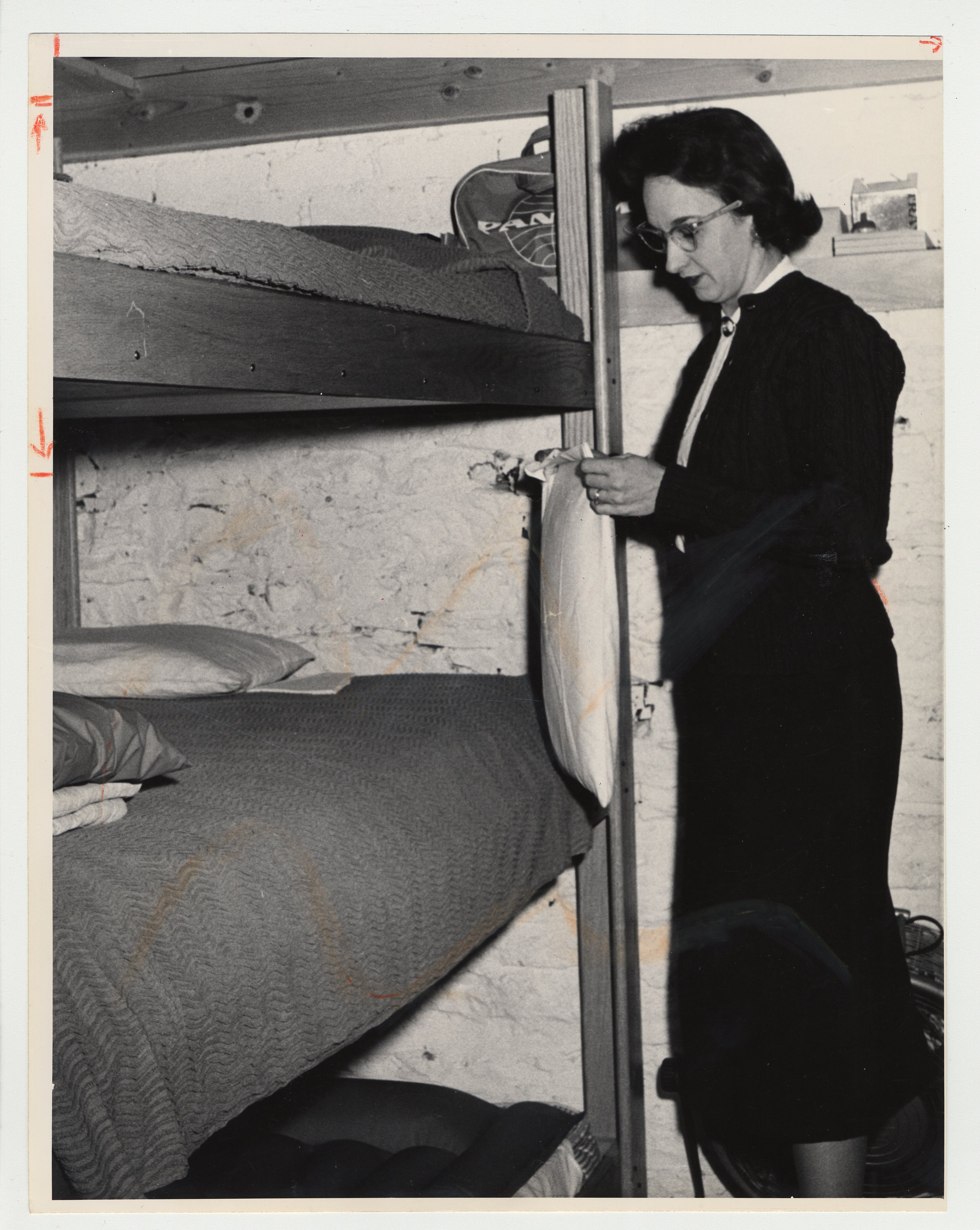 Betty Dickey Is In A Model Fallout Shelter For Civil Defense During The 