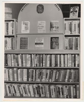 A display of early publications (1952 - 1953) produced by the University Press of Kentucky
