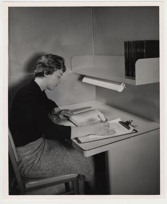 An unidentified female nursing student is studying