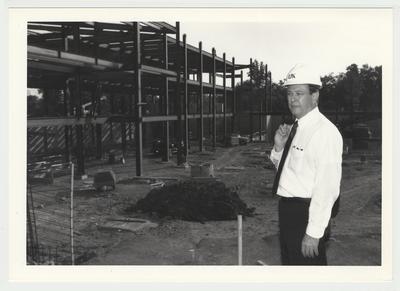 President Charles Wethington is watching the construction of the William T. Young Library