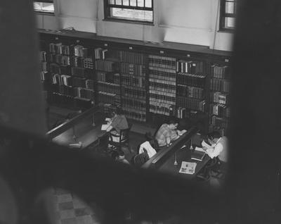 Breckinridge Room (Reference Room)--students studying. Received May 21, 1958 from Public Relations