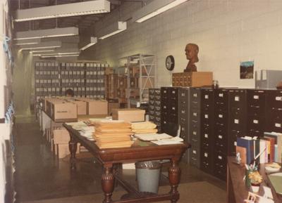 A color photo of the renovation of room 110, the Special Collections Department. Photographer: Terry Warth