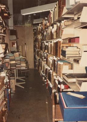 A color photo of the Rare Book Room and installation of compact shelving during the renovation of Special Collections and Archives in Margaret I. King North Library. Photographer: Terry Warth