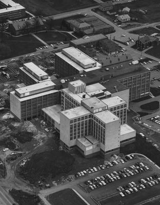 Aerial view from the south of the Medical Center. Received May 2, 1961 from Public Relations