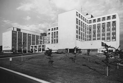 Front of the Medical Center. Received October 1, 1965 from Radio  Arts and TV. Photographer: R. R. Rodney Boyce