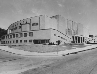 Memorial Coliseum nearing completion. Received November 23, 1951 from Public Relations