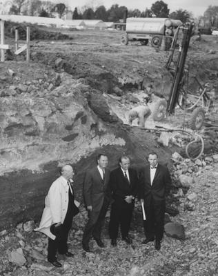 Four unidentified men an an unidentified groundbreaking. Received November 27, 1961 from Public Relations