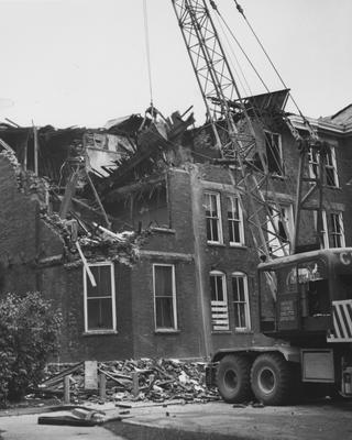 Neville Hall being razed after January of 1961 fire