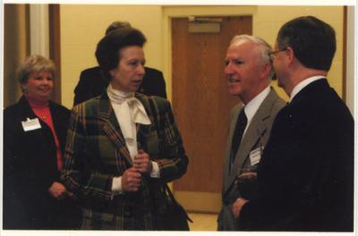From the left:  Sandy Hilen; the Princess Royal Anne of Great Britain; Peter Timoney, director of the Gluck Equine Research Center; and UK President Lee Todd
