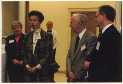 From the left:  Sandy Hilen; the Princess Royal Anne of Great Britain; an unidentified man; Peter Timoney, director of the Gluck Equine Research Center; and UK President Lee Todd