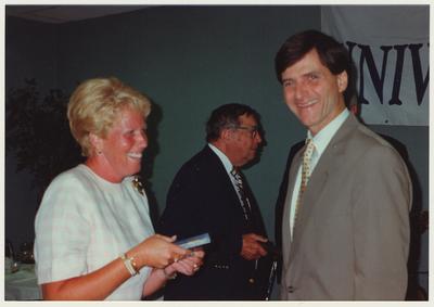 The 1992 Alumni Association Service Awards.  From the left:  Marian Sims, Ralph McCracken, Jr., and Bruce K. Davis