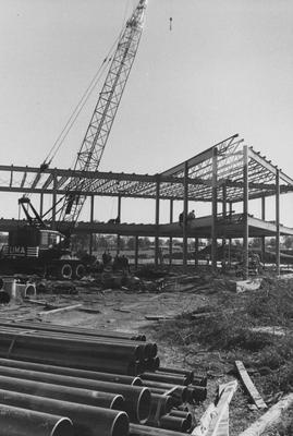 Construction of the Seaton Center, the new health, P. E. and Recreation Building