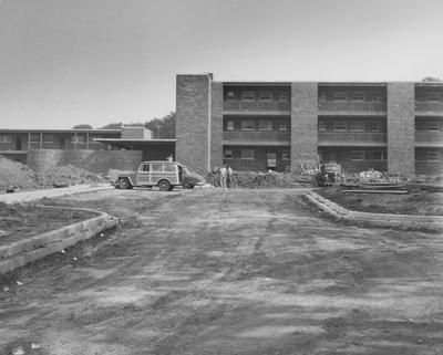 Construction of Shawneetown Apartments. Received August 21, 1957 from Public Relations