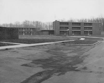Photo of Shawneetown Apartments. Received March 28, 1958 from Public Relations