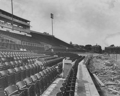 New seats in McLean Stadium. Herald-Leader Photo. Received August 5, 1959 from Public Relations