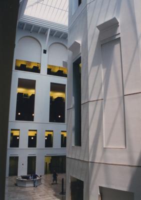A color photo of the second, third, fourth and fifth floors. This photo was taken before it's dedication in 1998. This photo was donated to UARP on May 1, 2003 by Teresa Burgett, Reference Librarian at Young Library