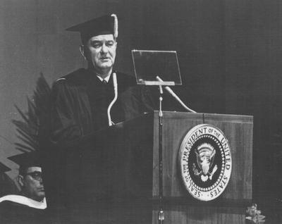 President of the United States Lyndon B. Johnson, addressing Centennial Convocation