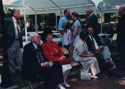 Celebration: July 11, 2002; Actual Birthday: July 16, 2002. Seated at right: John Clevance; Far right, seated: Howard Grotch