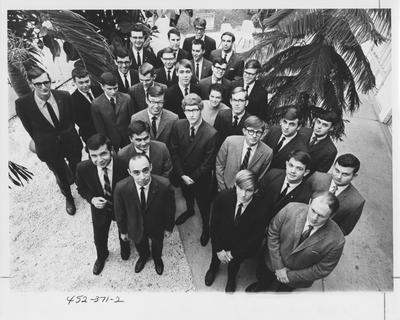 The officers of the Tau Beta fraternity. This photo appears second  on page 371 in the 1969 Kentuckian