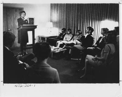 Sigma Phi Epsilon, speaker series. This photo appears first on page 266 in the 1969 Kentuckian