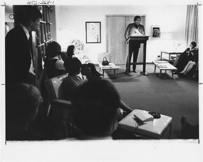 Sigma Phi Epsilon, speaker series. This photo appears first on page 268 in the 1969 Kentuckian