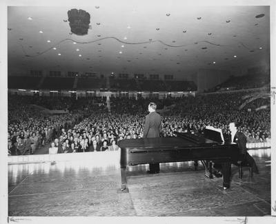 Concert in Memorial Hall. Photographer: Lafayette Studio. This image appears on page 51 of the 1955-56 K-Book