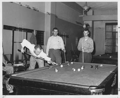Men playing pool; University of Kentucky photographer