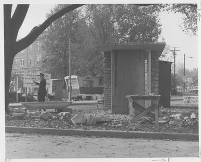 Officer Norman Cook near construction