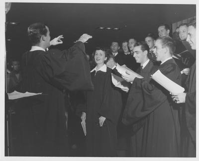 Student Union choir singing. Received December 16, 1957 from Public Relations