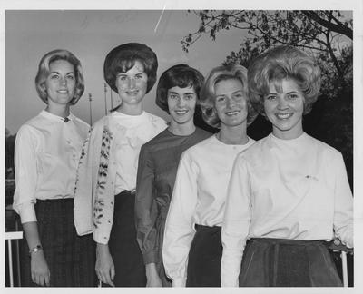 Homecoming Queen candidates; from left to right: Julie Ritchey, Vivian Shipley (chosen Queen), Anne Hatcher, Linda Tobin, Marilyn Orme. Lexington Herald-Leader staff photo