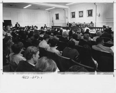Large group of CARSA members in an auditorium. This photo appears first on page 257 in the 1969 Kentuckian