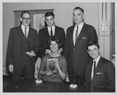 Runners-up, UK Debate; From left, seated: Michelle Cleveland, Richard Ford; standing: David McCracken, Kevin Hennessey, and Dr. Gifford Blyton