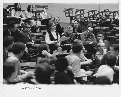 Graduate Student Association meeting. This image appears second on page 251 in the 1969 Kentuckian