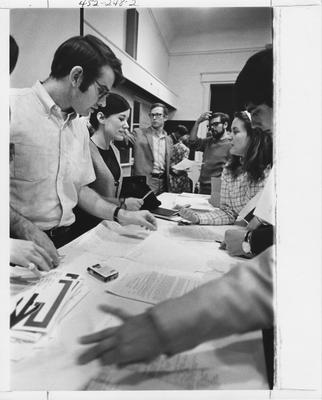 Graduate Student Association meeting. This image appears second on page 248 in the 1969 Kentuckian
