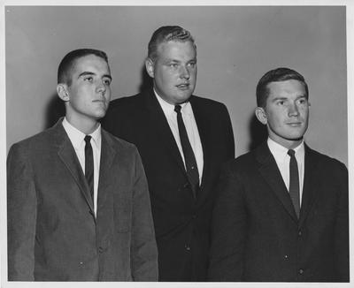 Omicron Delta Kappa; from left to right: Denis Louny, Charles C. Schimpeler, and Ronald D. Wagoner. Lexington Herald-Leader staff photo