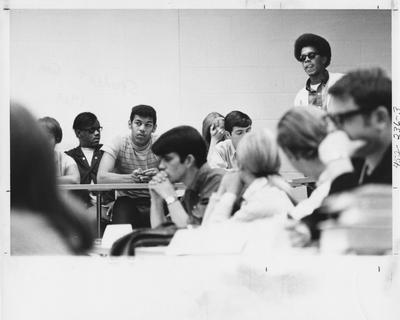 Student Government Office; This image is in the 1969 Kentuckian on page 236, image number 3; A group of unidentified males and females