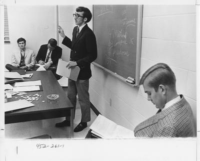 Young Americans for Freedom meeting and debate; In 1969 Kentuckian on page 261, picture number 1