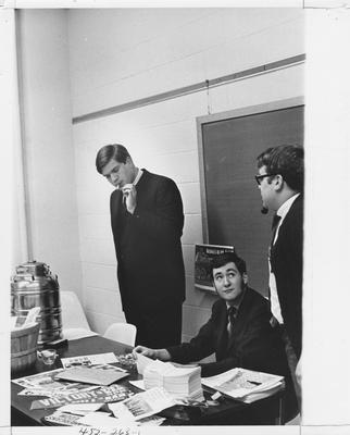 Three unidentified male members of Young Americans for Freedom; This image is in the 1969 Kentuckian on page 263, image 1