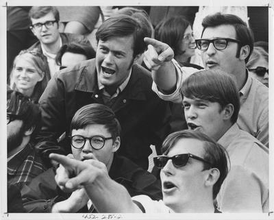 Students protest for individual rights; This image is in the 1969 Kentuckian on page 285, image 2