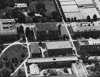 Aerial view of part of the University of Kentucky campus