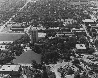 Aerial view of campus from the Northwest