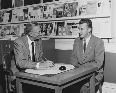 From left to right: Dr. Gary Edmondson and Charles Atcher, teacher candidate