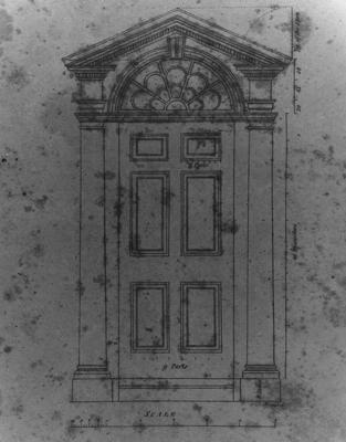 Architect's drawing of a door