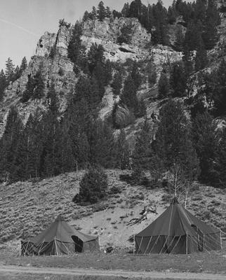 Tents at a campsite in Colorado where students are participating in a Summer Geology course