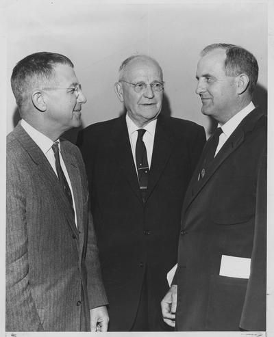 Faculty members of the College of Education; From left to right: Hartford, Meece, and Martin; Courier - Journal and Louisville Times photograph