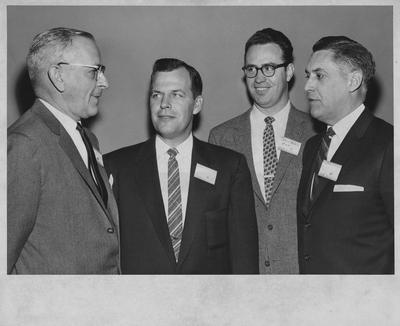 University of Kentucky engineers, Industry Engineering College Conference including Dean Shaver (left) and Merle Baker (second from right)