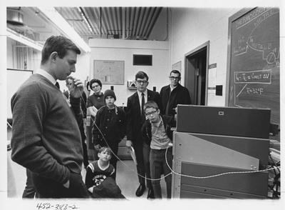 Open house in the Engineering Building; This image is on page 383 in the 1969 Kentuckian
