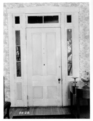 Lockett Residence, front entrance door; designed or constructed in 1856